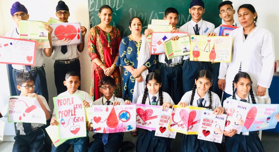 Poster Making Competition on Blood Donation The Millennium School, Mohali